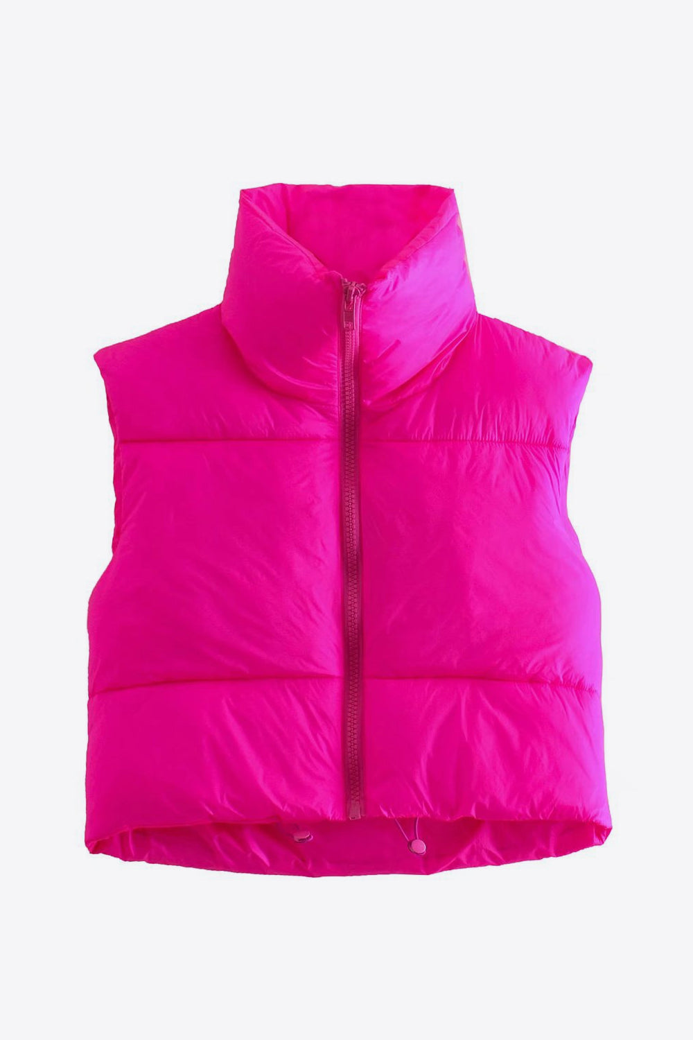 Zip-Up Drawstring Puffer Vest - SELFTRITSS