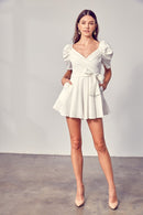 Wrap Front Side Tie Romper - SELFTRITSS  