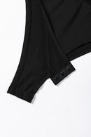Black Zip up Mock Neck Ribbed Sleeveless Bodysuit - SELFTRITSS