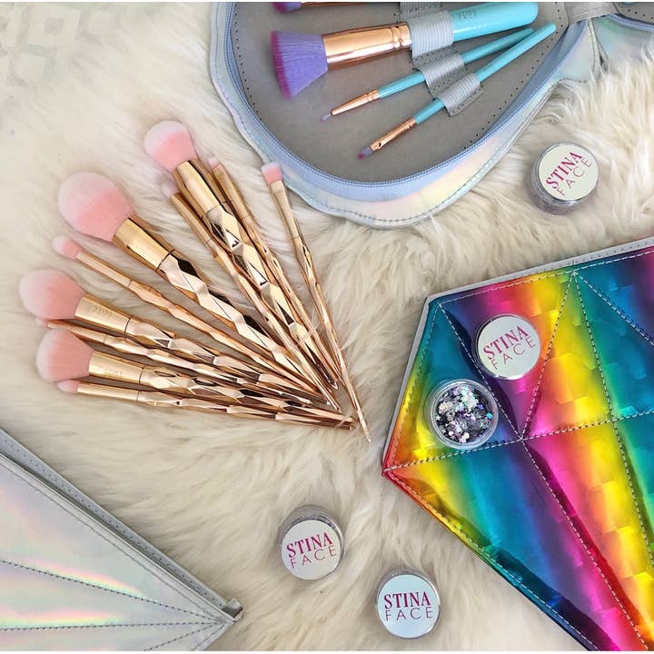 Diamond Rainbow Rose Gold Brush Set - SELFTRITSS