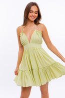 Halter Babydoll Tiered Mini Dress - SELFTRITSS   