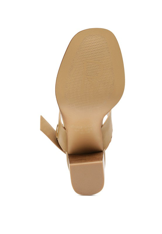 Slingback Block Heel Leather Sandal - SELFTRITSS