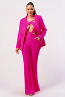 Hot pink sexy cutout two pcs suit - SELFTRITSS