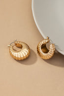 Lightweight puffy clam shell pattern hoop earrings - SELFTRITSS   