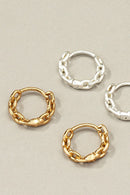 Premium brass chain shape huggie hoop earrings - SELFTRITSS   