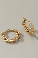 Premium brass chain shape huggie hoop earrings - SELFTRITSS   