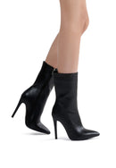 Women's Black Faux Leather Ankle Boots