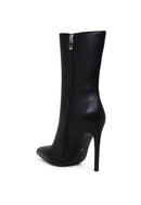 Women's Black Faux Leather Ankle Boots