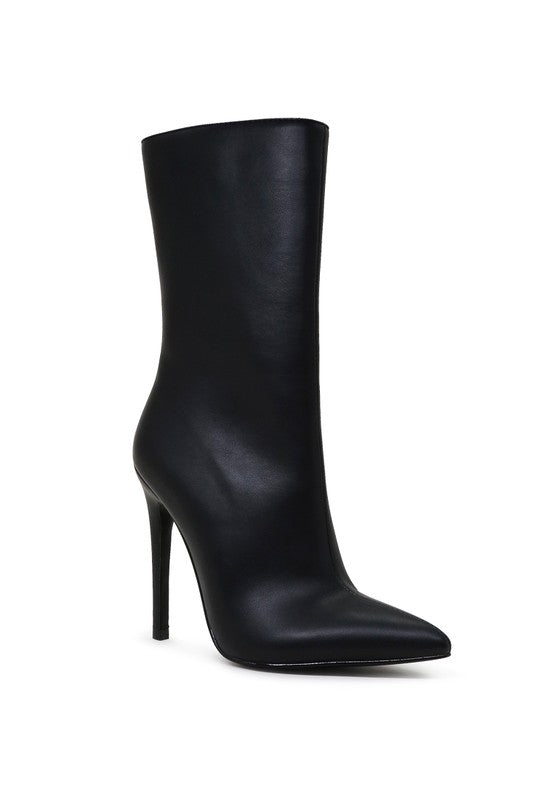 Women's Black Faux Leather Ankle Boots