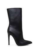 Women's Black Faux Leather Ankle Boots