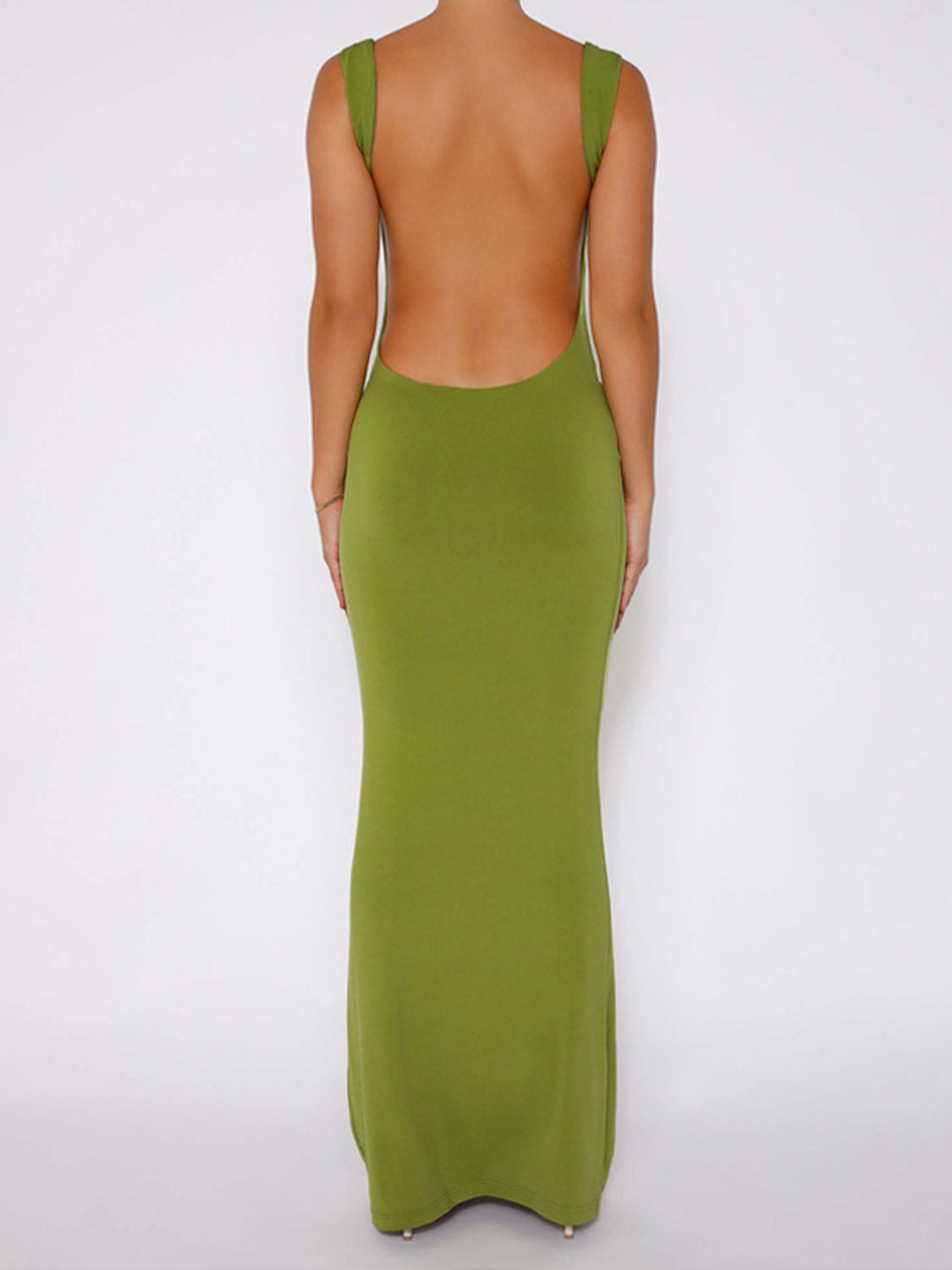 Backless Wide Strap Maxi Dress - SELFTRITSS   