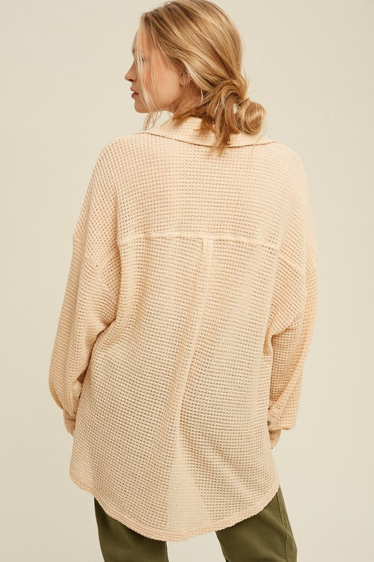 Soft Thermal Knit Shacket Top - SELFTRITSS