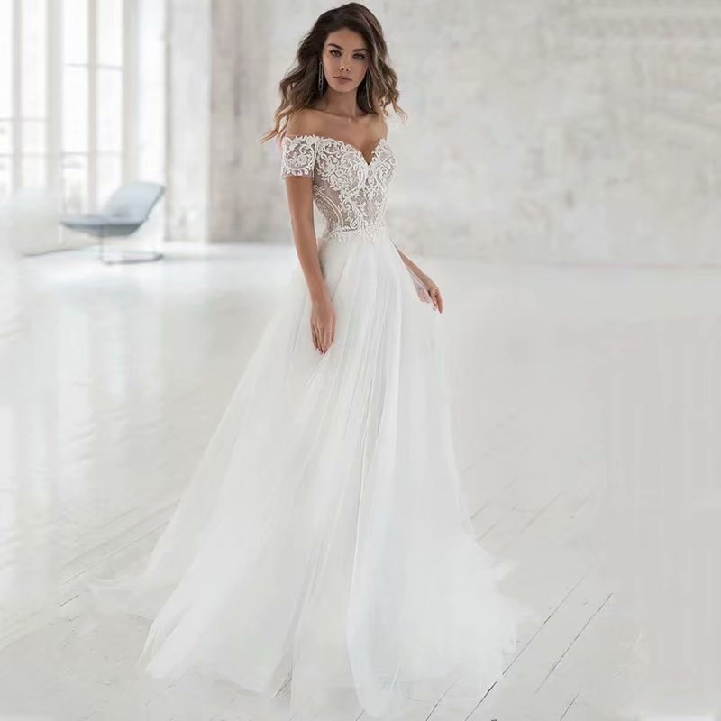 Simple Lace Light Elegant Wedding Dress - SELFTRITSS