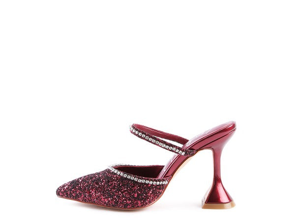 IRIS Glitter Spool Heel Sandal - SELFTRITSS   