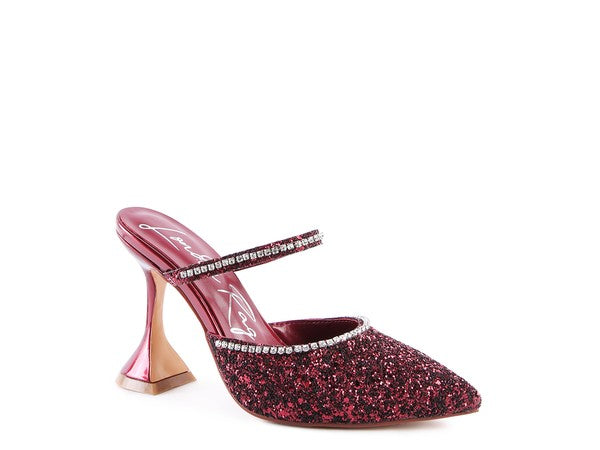 IRIS Glitter Spool Heel Sandal - SELFTRITSS   