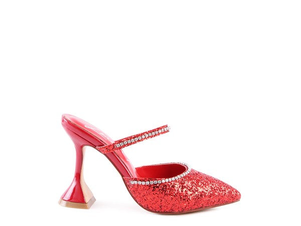 IRIS Glitter Spool Heel Sandal - SELFTRITSS   