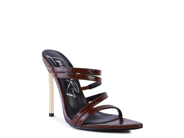 NEW AFFAIR Croc Metal High Heeled Sandals - SELFTRITSS   