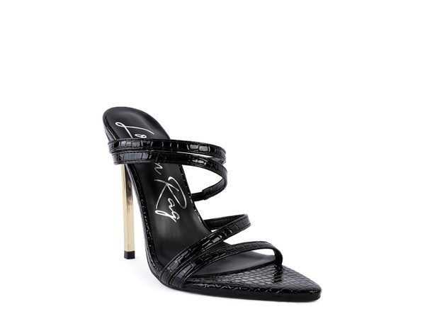 NEW AFFAIR Croc Metal High Heeled Sandals - SELFTRITSS   