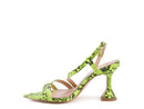 Snake Print Spool Heel Sandals - SELFTRITSS