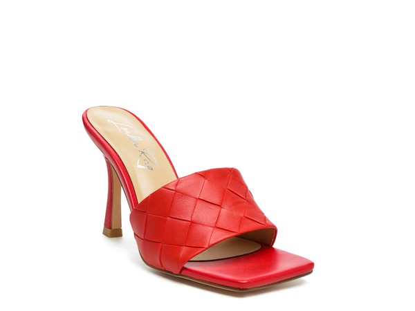 Carmen High Heeled Woven Square Toe Sandal - SELFTRITSS   