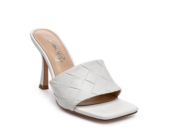 Carmen High Heeled Woven Square Toe Sandal - SELFTRITSS   