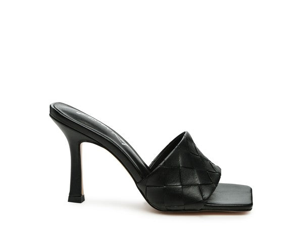 Carmen High Heeled Woven Square Toe Sandal - SELFTRITSS   