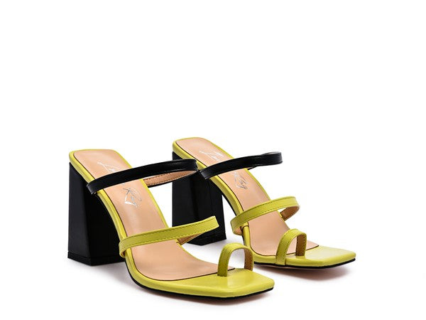 Marve Block Heel Thong Sandals - SELFTRITSS  