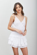 Wrap Smocked Waist Ruffle Dress - SELFTRITSS