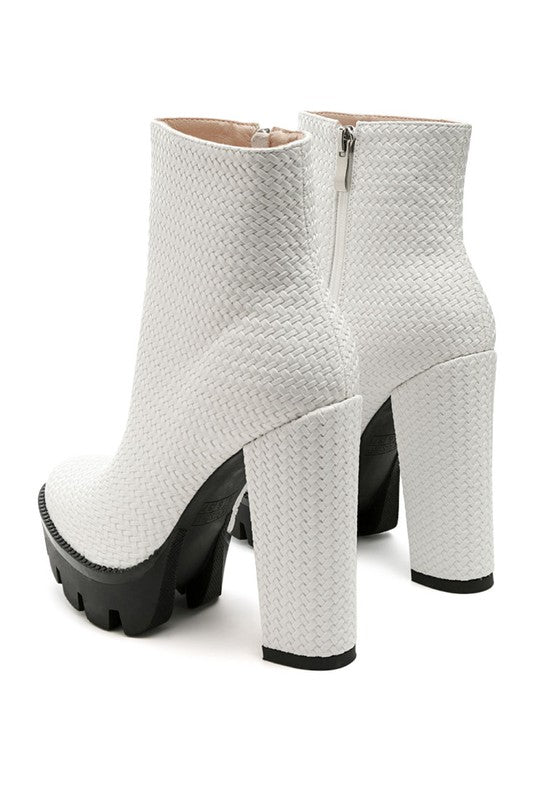 London Rag Solid Textured Block Heeled Boots