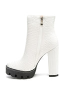 London Rag Solid Textured Block Heeled Boots