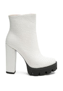 London Rag Solid Textured Block Heeled Boots