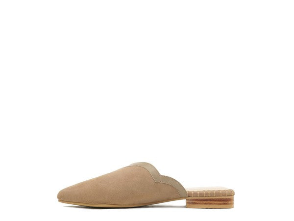 ORLA TAUPE CLASSIC SUEDE WALKING MULES - SELFTRITSS