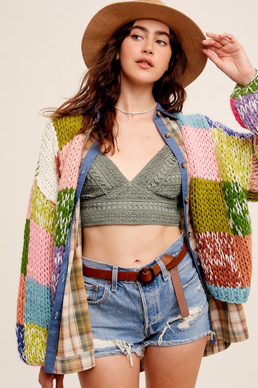 Within Colors Heavy Bold Sweater Cardigan - SELFTRITSS