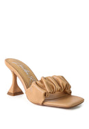 Rebel Spool Heeled Ruched Sandals - SELFTRITSS