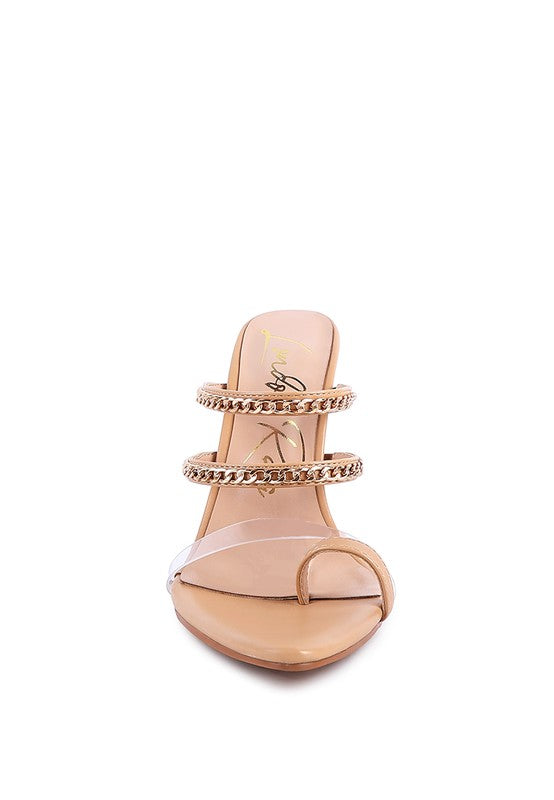 TICKLE ME HIGH HEELED TOE RING SANDALS - SELFTRITSS