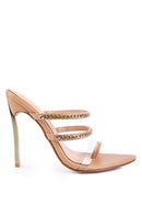 TICKLE ME HIGH HEELED TOE RING SANDALS - SELFTRITSS