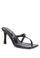 MURIEL CROC CROSS STRAP SLIDER SANDALS - SELFTRITSS