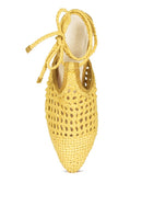 BARTSI HANDWOVEN COTTON TIE UP MULE FLATS - SELFTRITSS   