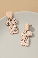 Flower pattern printed acrylic drop earrings - SELFTRITSS   