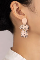 Flower pattern printed acrylic drop earrings - SELFTRITSS   