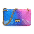 Quilt Embossed Multi Color Jelly Shoulder Bag - SELFTRITSS   