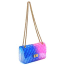 Quilt Embossed Multi Color Jelly Shoulder Bag - SELFTRITSS   