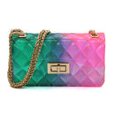 Quilt Embossed Multi Color Jelly Shoulder Bag - SELFTRITSS   