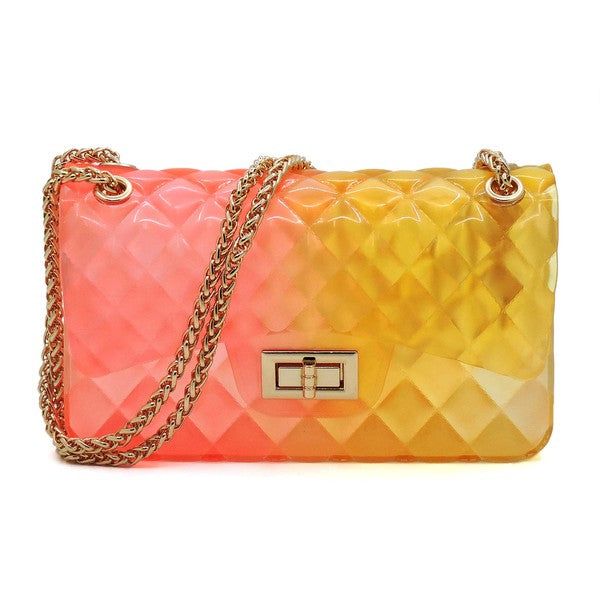 Quilt Embossed Multi Color Jelly Shoulder Bag - SELFTRITSS   