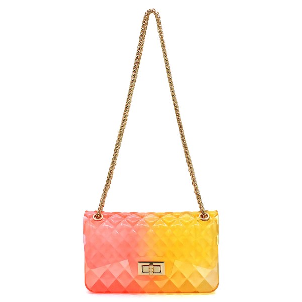 Quilt Embossed Multi Color Jelly Shoulder Bag - SELFTRITSS   