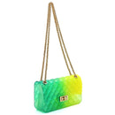 Quilt Embossed Multi Color Jelly Shoulder Bag - SELFTRITSS   