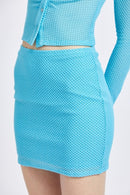 HIGH WAIST TEXTURED MIN SKIRT - SELFTRITSS