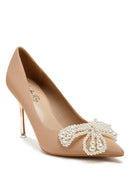 ENCON POINTED HIGH HEELED PEARL FLOWER SANDAL - SELFTRITSS