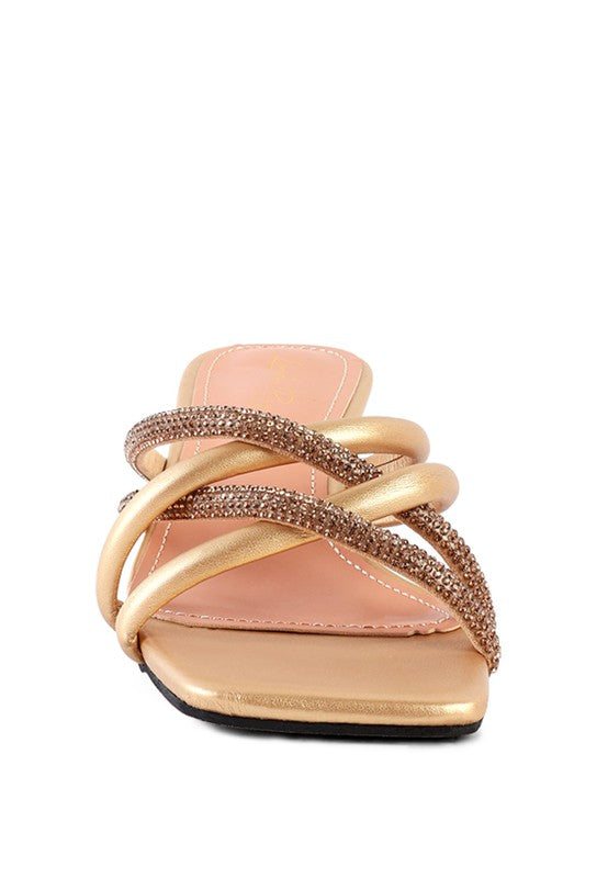 Parisian Cut Out Heel Diamante Sandals - SELFTRITSS