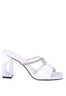 FINEAPPLE CRYSTAL LOOP MID HEEL SANDALS - SELFTRITSS   